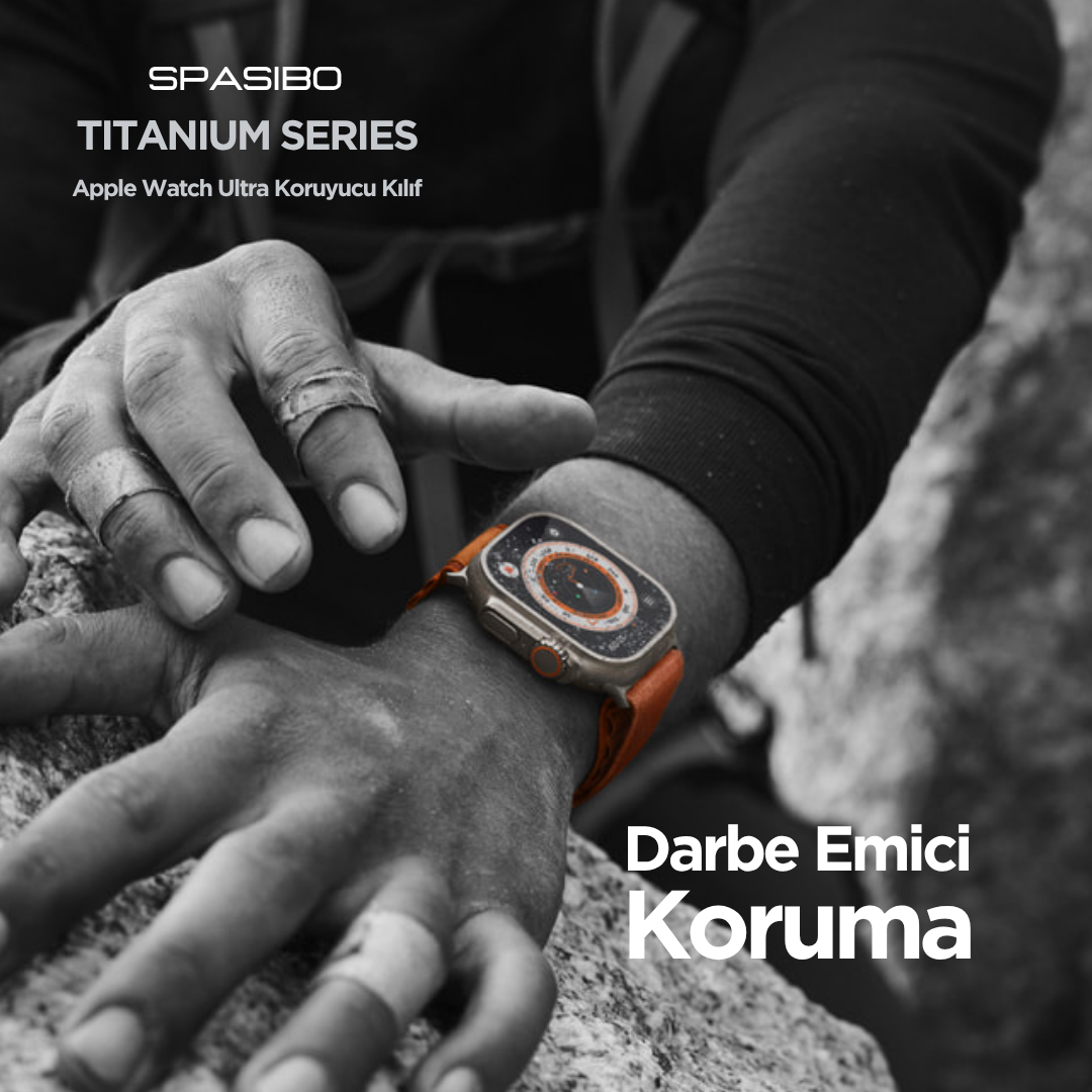 Spasibo Apple Watch Ultra Titanium Series Kılıf | Darbe Dayanıklı Koruma | Premium Apple Watch Ultra Kılıfı