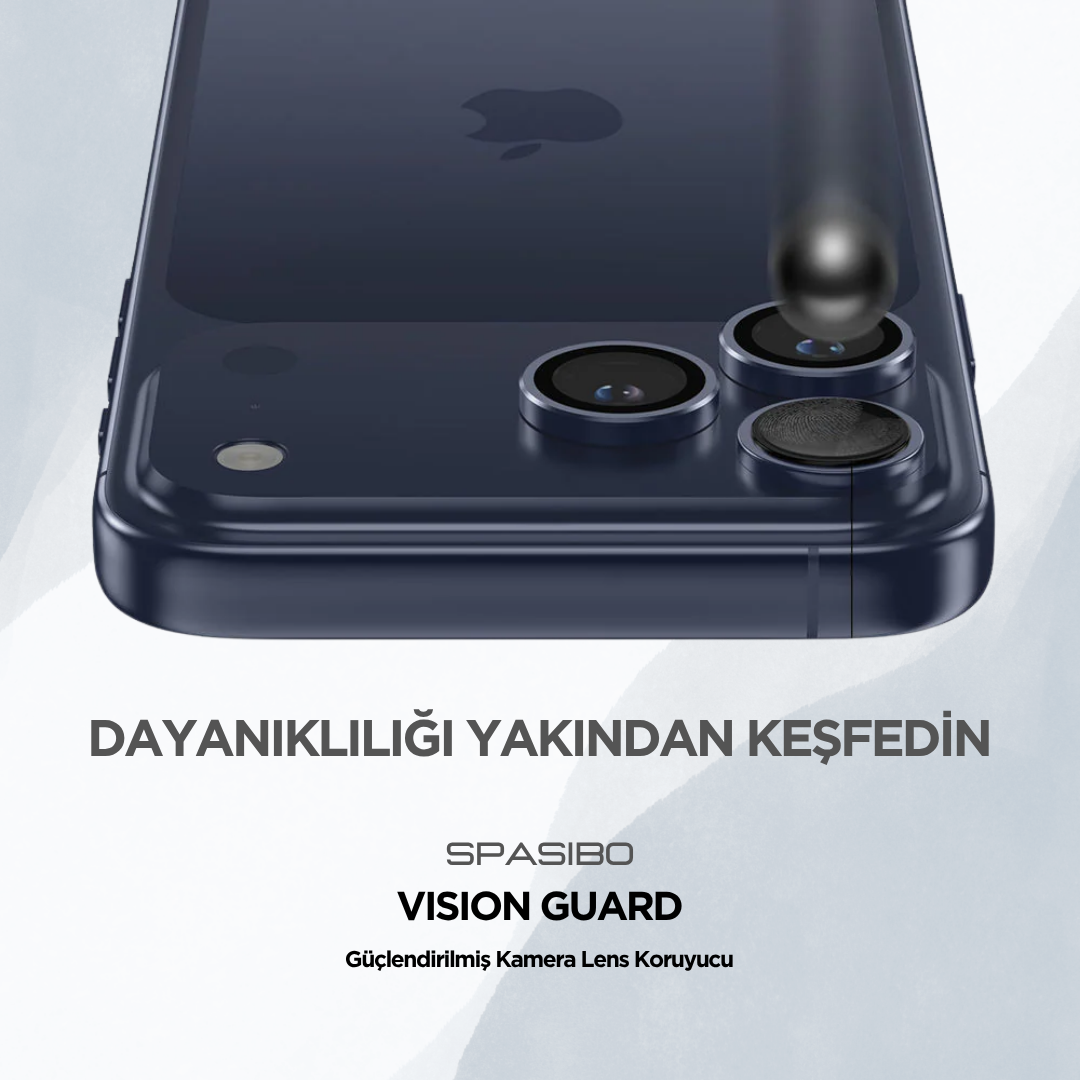 Spasibo Vision Guard iPhone 17 Pro Kamera Lens Koruyucu | Abis Mavi