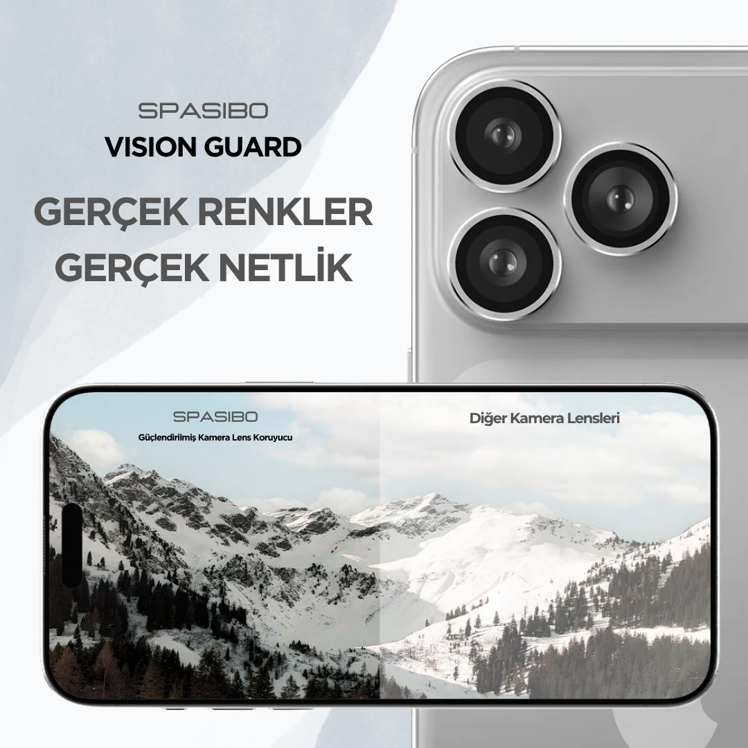 Spasibo Vision Guard iPhone 17 Pro Kamera Lens Koruyucu | Silver