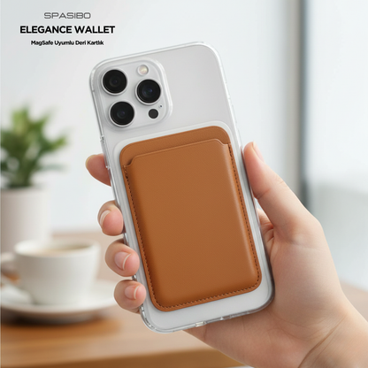 Spasibo Elegance Wallet | Magsafe Uyumlu Deri Kartlık ile Şık ve Güvenli Kart Taşıma Deneyimi