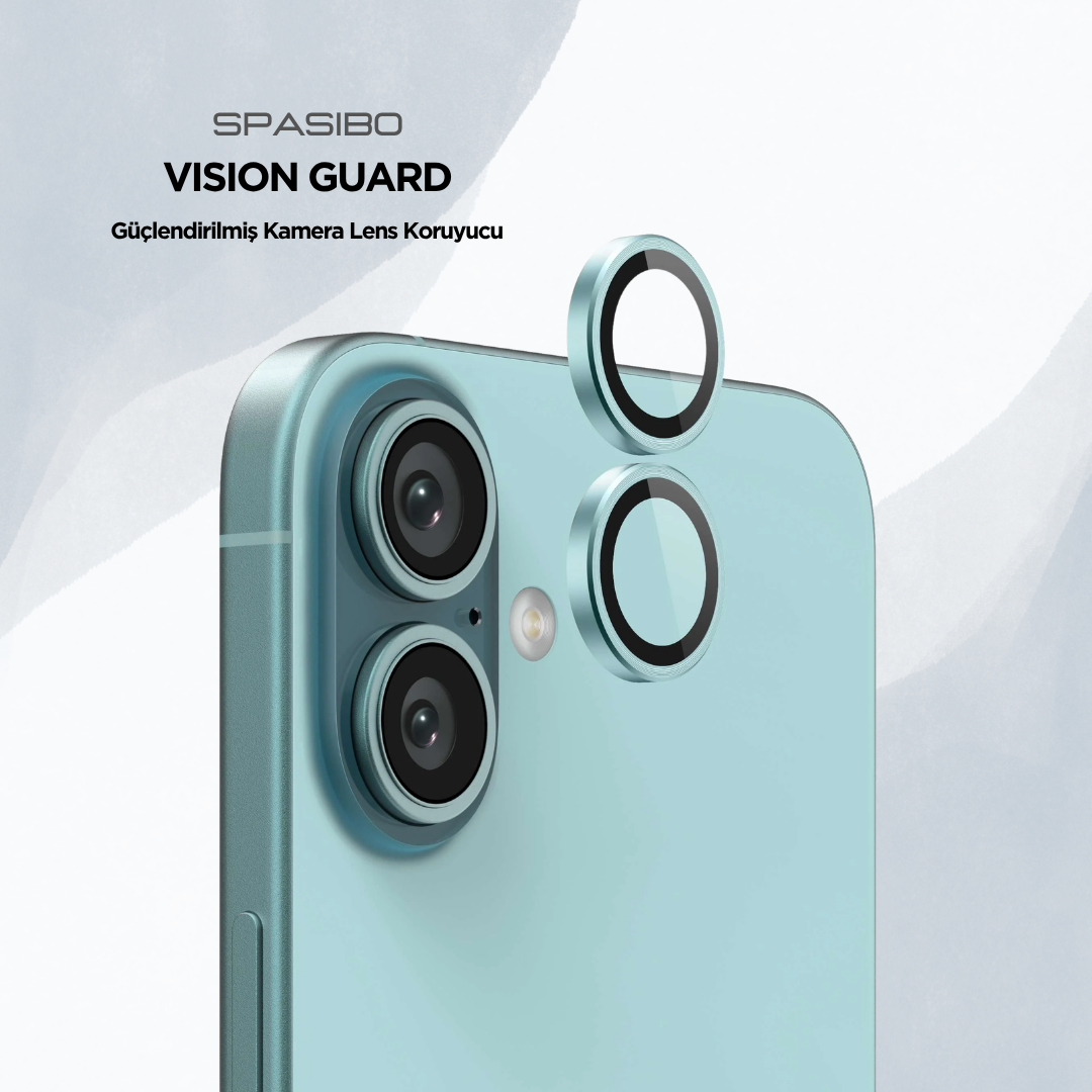 Spasibo Vision Guard iPhone 16 Plus Kamera Lens Koruyucu | Okyanus Mavisi