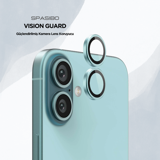 Spasibo Vision Guard iPhone 16 Plus Kamera Lens Koruyucu | Okyanus Mavisi