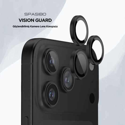 Spasibo Vision Guard iPhone 17 Pro Max Kamera Lens Koruyucu | Siyah
