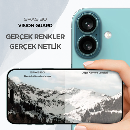 Spasibo Vision Guard iPhone 16 Kamera Lens Koruyucu | Deniz Mavisi