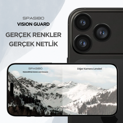 Spasibo Vision Guard iPhone 17 Pro Max Kamera Lens Koruyucu | Siyah