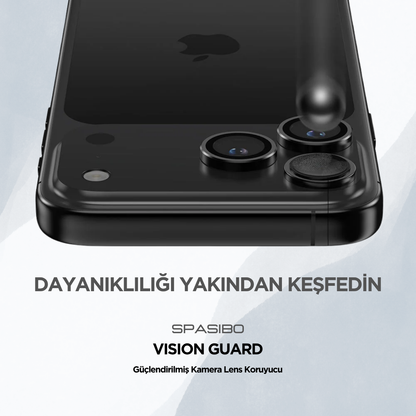 Spasibo Vision Guard iPhone 17 Pro Max Kamera Lens Koruyucu | Siyah