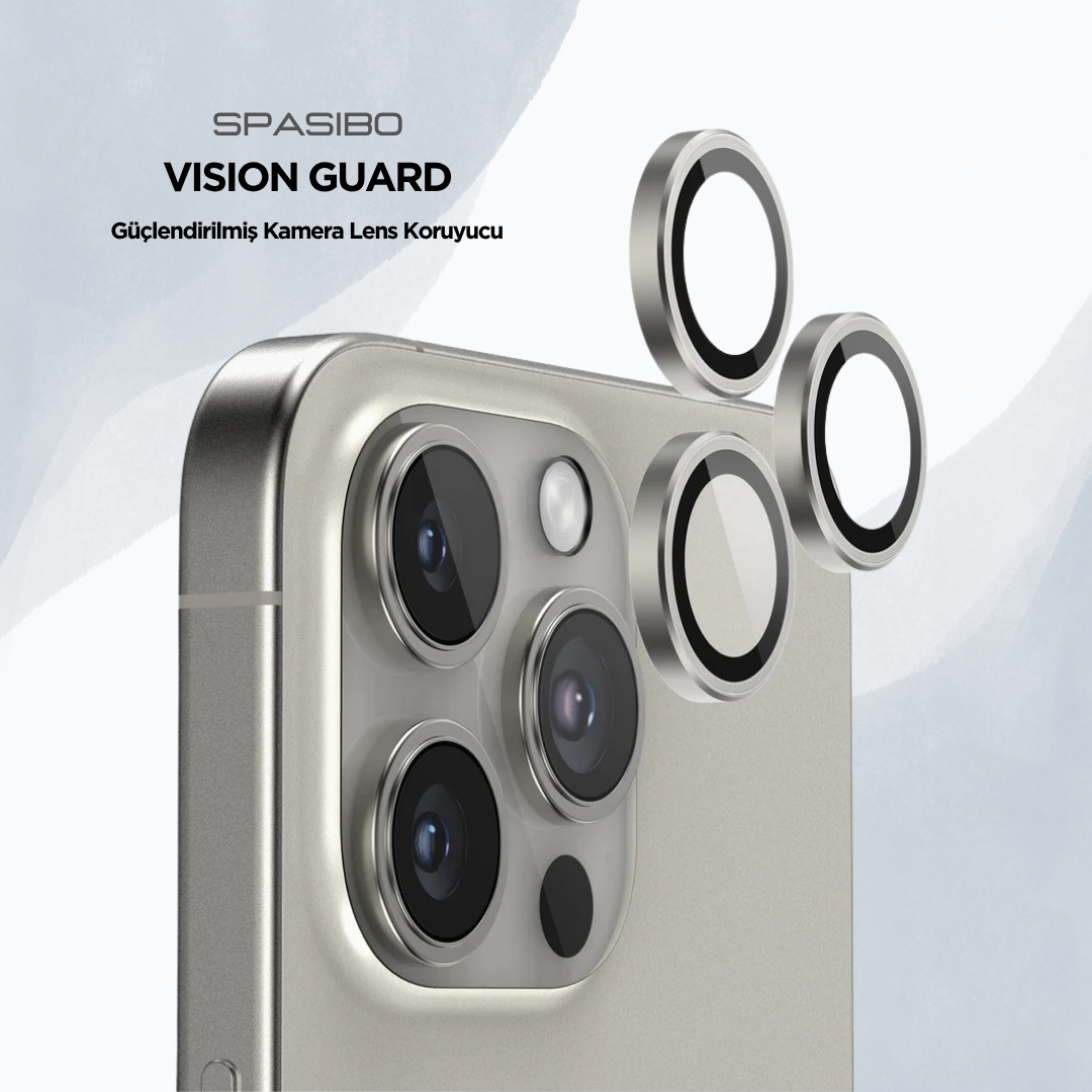 Spasibo Vision Guard iPhone 16 Pro Max Kamera Lens Koruyucu | Naturel Titanyum