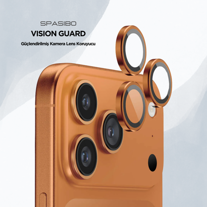 Spasibo Vision Guard iPhone 17 Pro Kamera Lens Koruyucu | Kozmik Turuncu
