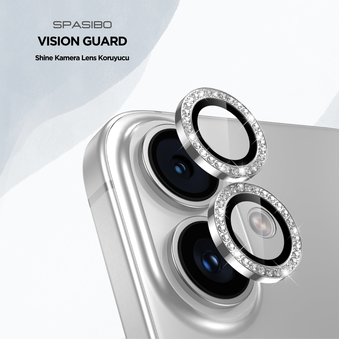 Spasibo iPhone 16 Kristal Taşlı Kamera Lens Koruyucu | Spasibo Vision Guard