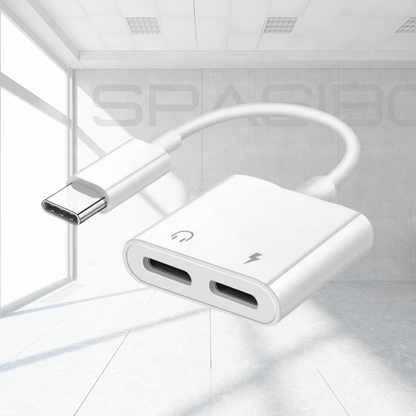Port Dual Usb-C | Şarj ve Ses Adaptörü 1 Spasibo Port Dual Usb-C | Şarj ve Ses Adaptörü