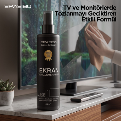 Spasibo 250 ML Profesyonel Ekran, Gözlük ve Kamera Lensi Temizleme Seti - OLED TV Spreyi + Özel Güderi Bez