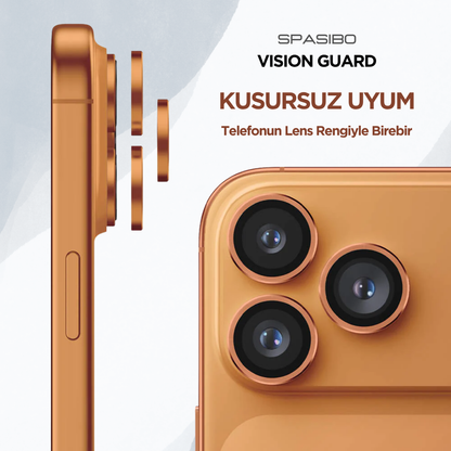 Spasibo Vision Guard iPhone 17 Pro Kamera Lens Koruyucu | Kozmik Turuncu
