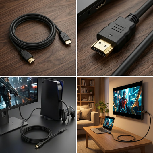 Spasibo HDMI Kablo 1.4 Metre - 4K 30Hz ve 1080P Full Hd Destekli, Od5.5mm Kalınlıkta Görüntü ve Ses Aktarım Kablosu