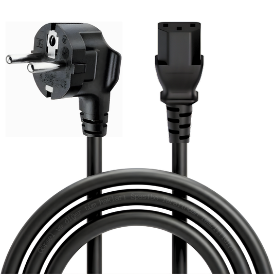 Spasibo Power Kablosu 1.5 Metre Siyah - 220-500W Destekli Masaüstü Bilgisayar, Monitör ve Yazıcı Uyumlu Pc Güç Kablosu