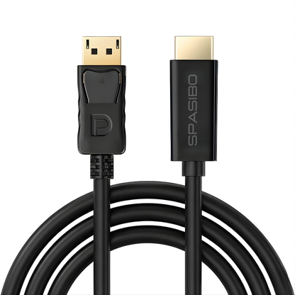 Spasibo Displayport To HDMI Kablo 4K UHD 1.8 Metre - Dp'den Hdmı'a Ses ve Görüntü Aktarıcı Dönüştürücü Kablo