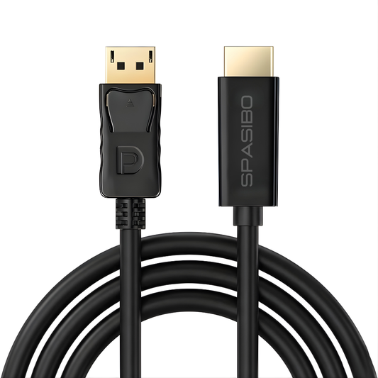 Spasibo Displayport To HDMI Kablo 4K UHD 1.8 Metre - Dp'den Hdmı'a Ses ve Görüntü Aktarıcı Dönüştürücü Kablo