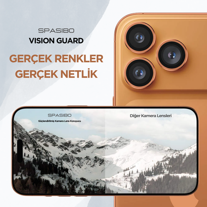 Spasibo Vision Guard iPhone 17 Pro Max Kamera Lens Koruyucu | Kozmik Turuncu