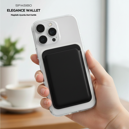 Spasibo Elegance Wallet | Magsafe Uyumlu Deri Kartlık ile Şık ve Güvenli Kart Taşıma Deneyimi