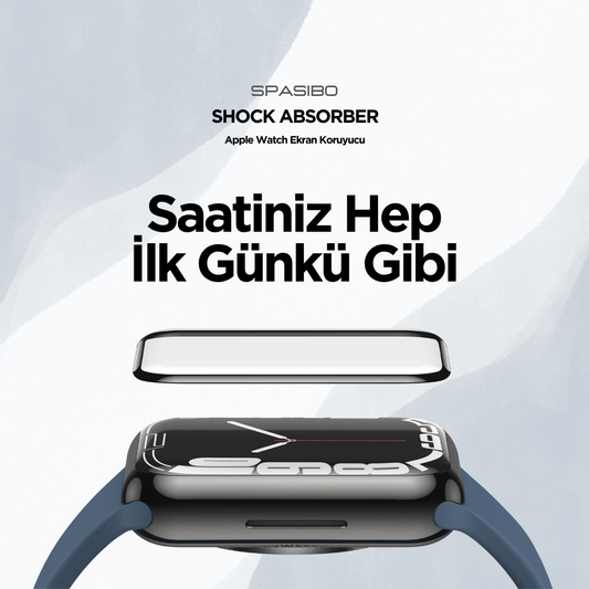 Spasibo Apple Watch Series Se Shock Absorber Ekran Koruyucu | 44MM | Takma Aparatı ile Kolay Kurulum