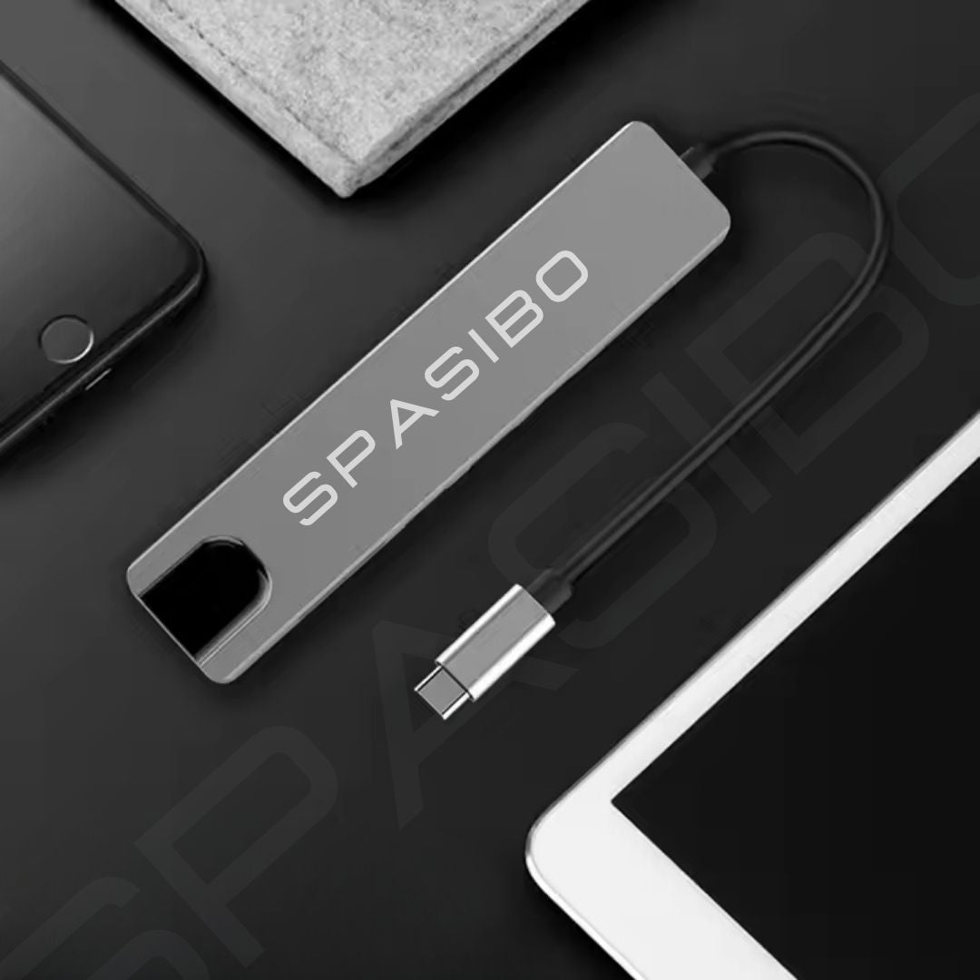 Spasibo Port Pro Usb-C Hub 8 In 1 Adaptör | 4K UHD Hdmı, Hızlı Veri Transferi ve Çoklu Bağlantı Deneyimi!