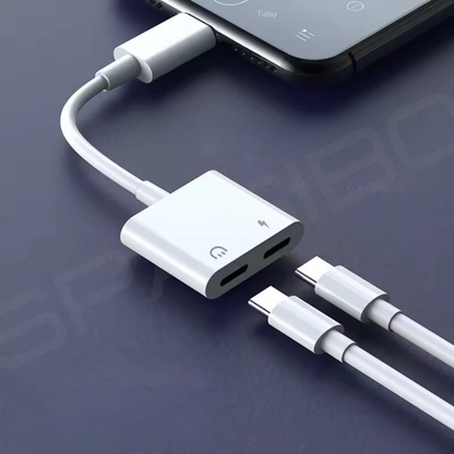 Port Dual Usb-C | Şarj ve Ses Adaptörü 1 Spasibo Port Dual Usb-C | Şarj ve Ses Adaptörü