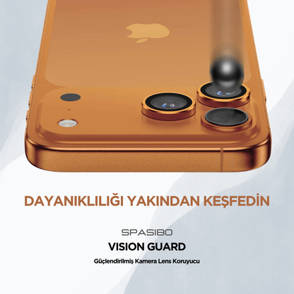 Spasibo Vision Guard iPhone 17 Pro Max Kamera Lens Koruyucu | Kozmik Turuncu