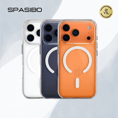 Spasibo iPhone 17 Pro Magsafe Kılıf Clear Şeffaf - 2 Yıl Sararmama Garantili Kablosuz Şarj Uyumlu