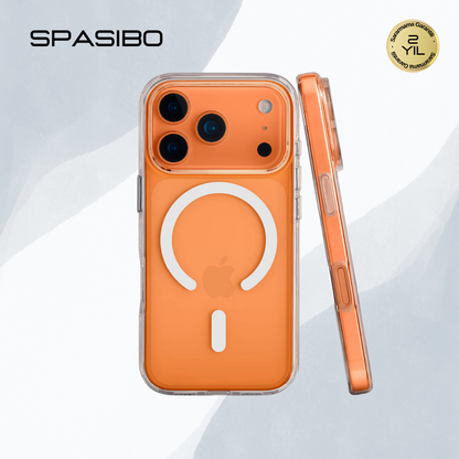 Spasibo iPhone 17 Pro Magsafe Kılıf Clear Şeffaf - 2 Yıl Sararmama Garantili Kablosuz Şarj Uyumlu