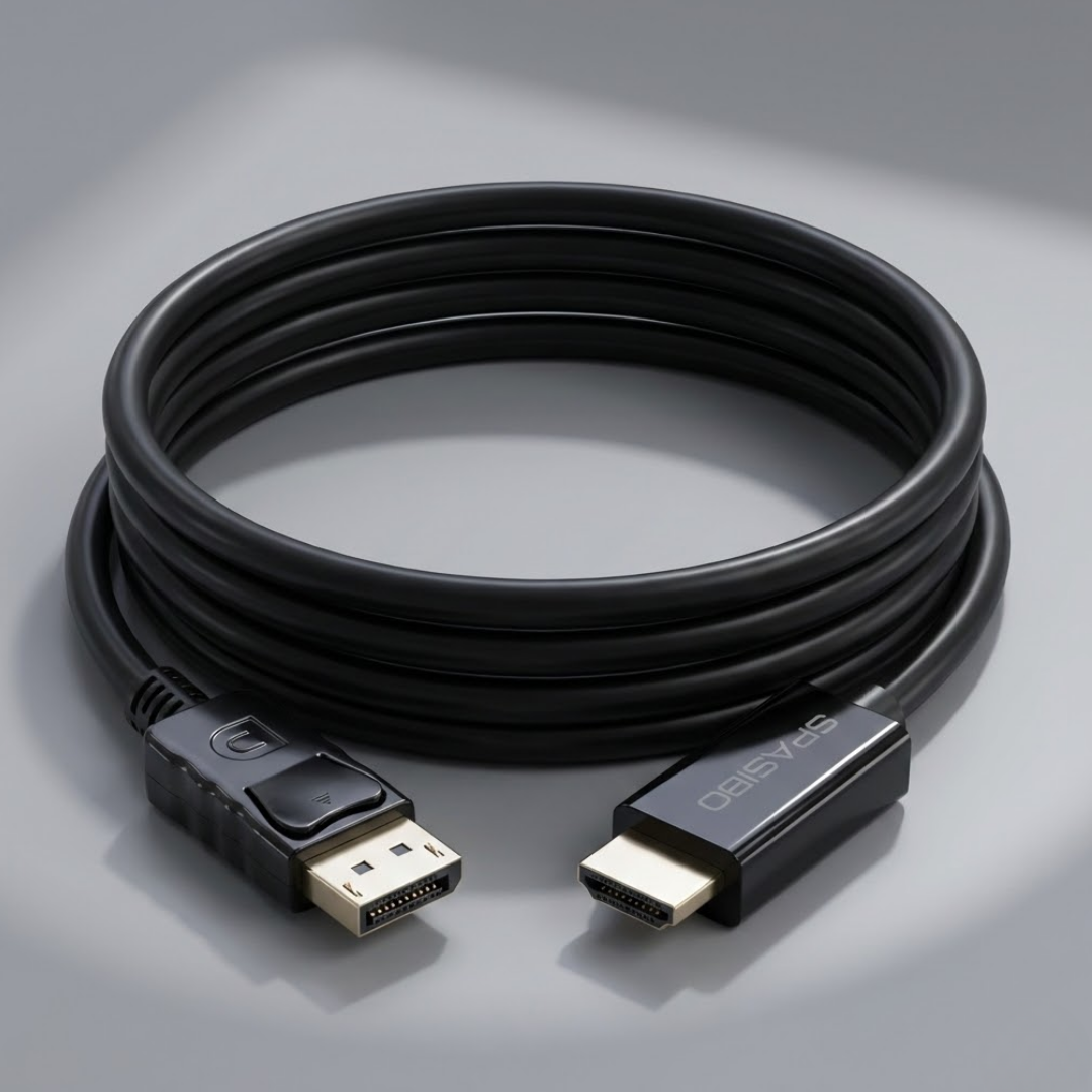 Spasibo Displayport To HDMI Kablo 4K UHD 1.8 Metre - Dp'den Hdmı'a Ses ve Görüntü Aktarıcı Dönüştürücü Kablo