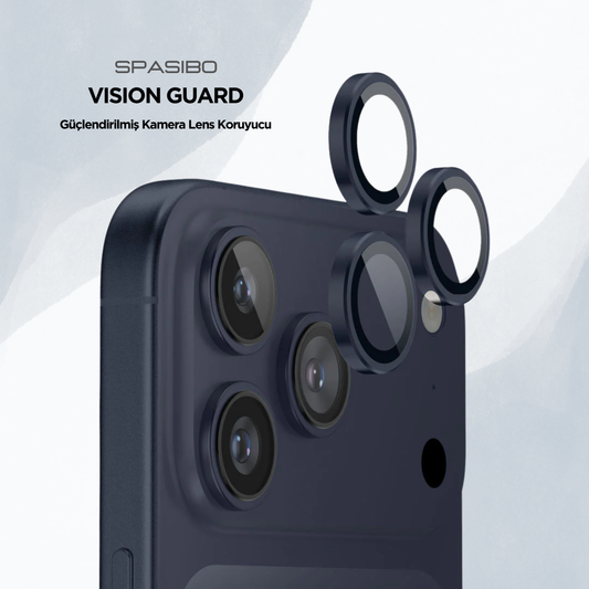 Spasibo Vision Guard iPhone 17 Pro Kamera Lens Koruyucu | Abis Mavi