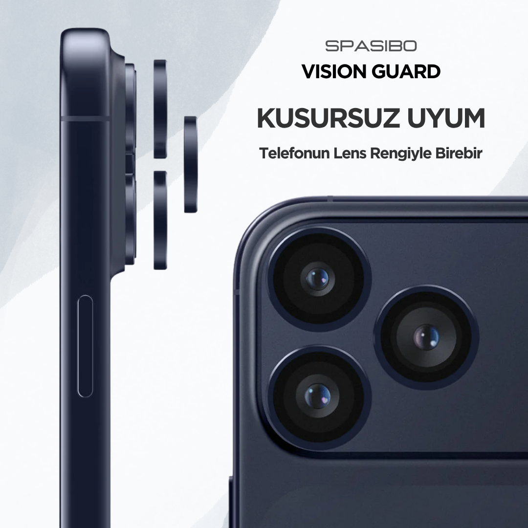 Spasibo Vision Guard iPhone 17 Pro Max Kamera Lens Koruyucu | Abis Mavi