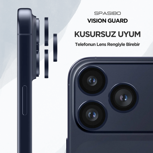 Spasibo Vision Guard iPhone 17 Pro Max Kamera Lens Koruyucu | Abis Mavi