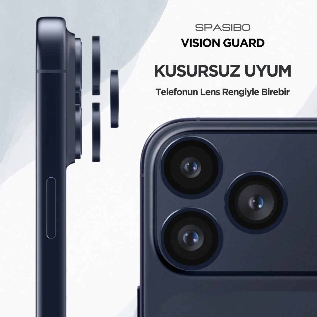 Spasibo Vision Guard iPhone 17 Pro Kamera Lens Koruyucu | Abis Mavi