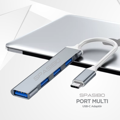 Spasibo Port Multi Usb-C To USB 3.0 Adaptör | Hızlı Veri Transferi 4'ü 1 Arada Çok Fonksiyonlu Çözüm