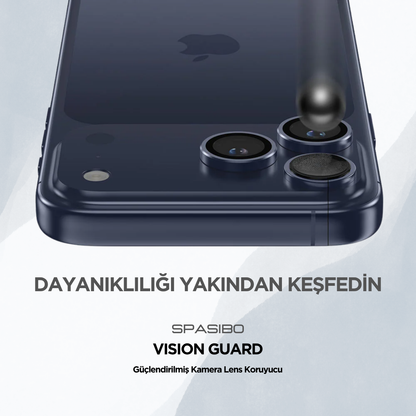 Spasibo Vision Guard iPhone 17 Pro Max Kamera Lens Koruyucu | Abis Mavi