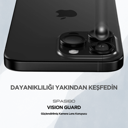Spasibo Vision Guard iPhone 16 Pro Max Kamera Lens Koruyucu | Siyah Titanyum